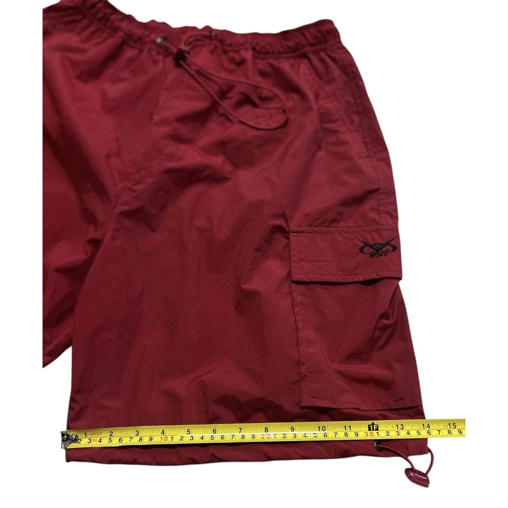 Voit Men's Red Cargo Swim Trunks Size Large Nylon Mesh Lined Y2K Style 8" Inseam - Picture 11 of 11